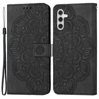 For Samsung Galaxy A14 5G Wallet Case Imprinted Mandala Flower PU Leather Soft TPU Folio Flip Cover with Strap