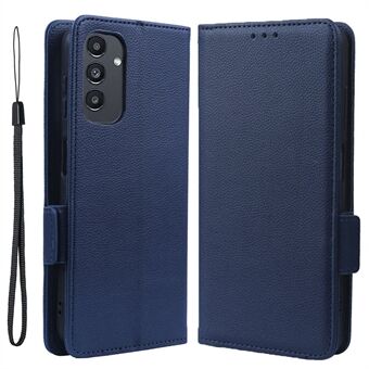 For Samsung Galaxy A14 5G / 4G Litchi Texture Phone Cover Shockproof PU Leather Magnetic Clasp Phone Case with Stand Wallet