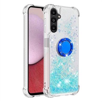 YB Quicksand Series-7 for Samsung Galaxy A14 5G Shiny Glitter Sparkle Quicksand Case Soft TPU Ring Kickstand Shockproof Phone Cover