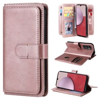 KT Multi-functional Series-1 for Samsung Galaxy A14 5G Cell Phone Cover with 10 Card Slots Adjustable Stand Flip Leather Wallet Case