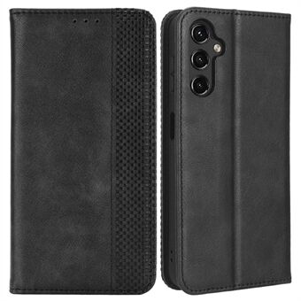 For Samsung Galaxy A14 5G Retro Texture Imprinted Pattern Phone Case PU Leather Magnetic Auto-absorbed Cover with Stand Wallet