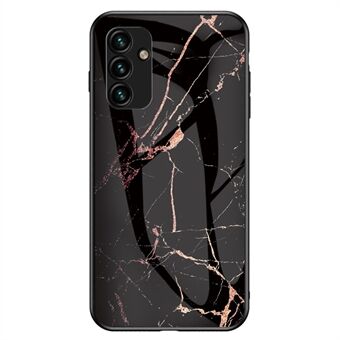 For Samsung Galaxy A14 5G Marble Pattern Printing Phone Case Tempered Glass + PC + TPU Shockproof Cover