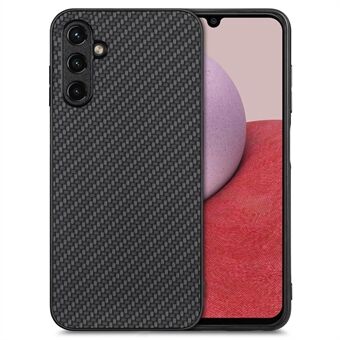 Anti-scratch Phone Case For Samsung Galaxy A14 5G / A14 4G Carbon Fiber Texture PU Leather Coated Soft TPU Anti-fall Phone Cover