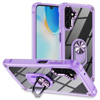 For Samsung Galaxy A14 5G Electroplated Protective Back Case PC + TPU Shockproof Cover with Metal Ring Kickstand