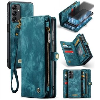 CASEME 008 Series for Samsung Galaxy A14 5G Zipper Pocket Design PU Leather Case Detachable Phone Stand Wallet Cover