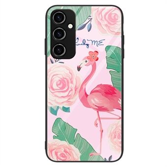 For Samsung Galaxy A14 5G Anti-drop Phone Case Tempered Glass+PC+TPU Pattern Printing Phone Cover