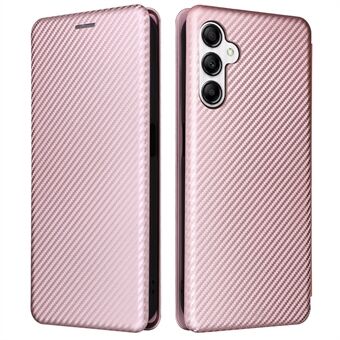 For Samsung Galaxy A14 5G Leather Phone Case Stand Card Holder Carbon Fiber Texture Protective Phone Cover