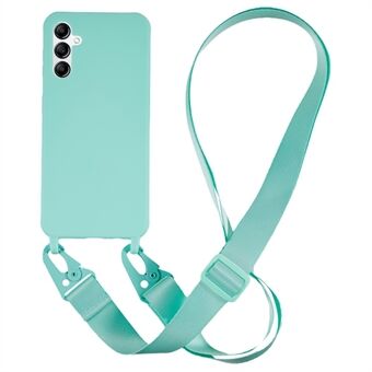 Soft TPU Phone Case for Samsung Galaxy A14 5G Matte Finish Shockproof Cover with Wide Lanyard