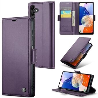 CASEME 023 Series Leather Phone Case for Samsung Galaxy A14 4G / 5G , Litchi Texture RFID Blocking Wallet Stand Cover