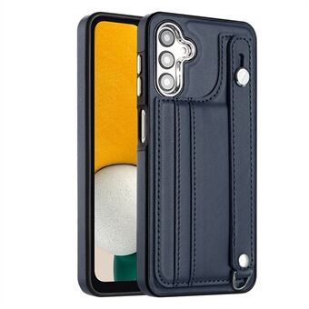 YB Leather Coating Series-5 For Samsung Galaxy A14 5G / A14 4G PU Leather+TPU Strap Kickstand Cover Card Slots Phone Case