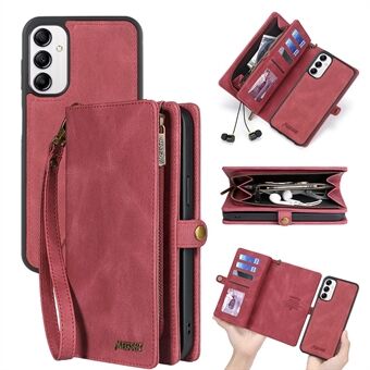 MEGSHI 017 Series For Samsung Galaxy A14 5G / A14 4G Detachable Magnetic Phone Back Cover Zipper Wallet Leather Case