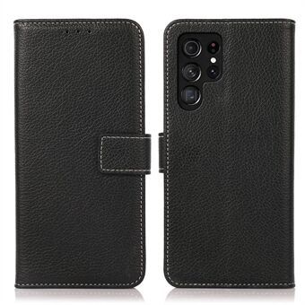 For Samsung Galaxy S23 Ultra Litchi Texture PU Leather Phone Wallet Case Foldable Stand Full Protection Folio Flip Cover