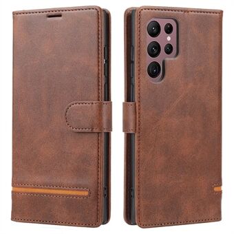 Anti-drop Phone Cover For Samsung Galaxy S23 Ultra, Splicing Flip Leather Case Wallet Stand with Magnetic Closing Clasp