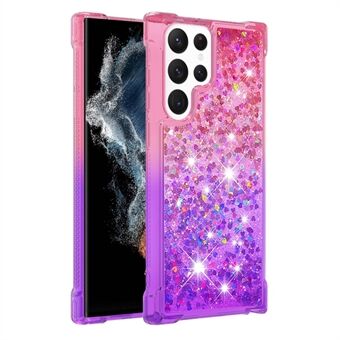 YB Quicksand Series-3 For Samsung Galaxy S23 Ultra Slim Fit Phone Case Gradient Quicksand Liquid Flowing Glitter Powder Shell Flexible TPU Back Cover