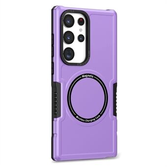 For Samsung Galaxy S23 Ultra Camera Lens Frame Design Hard PC + Soft TPU Phone Case Shockproof Cover Magnetic Wireless Charging