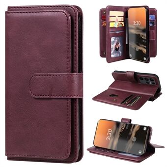 KT Multi-functional Series-1 for Samsung Galaxy S23 Ultra Card Holder Anti-fall Cell Phone Case Adjustable Stand PU Leather Flip Wallet Cover