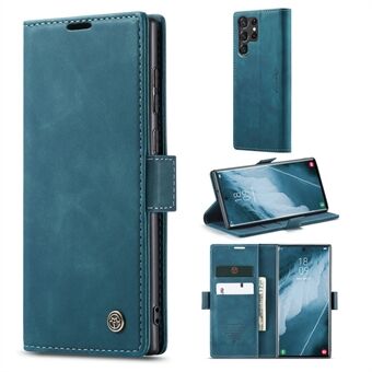 CASEME 013 Series For Samsung Galaxy S23 Ultra Stand Function Fully Wrapped PU Leather Wallet Case Magnetic Auto-absorbed Phone Case