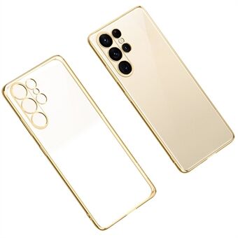 SULADA TPU Phone Case for Samsung Galaxy S23 Ultra, Electroplating Straight Edge Clear Phone Cover