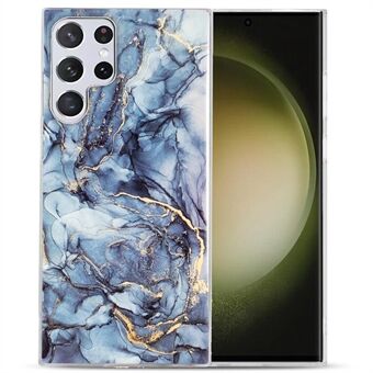 For Samsung Galaxy S23 Ultra IMD Marble Pattern Anti-collision TPU Case Back Protector Phone Cover