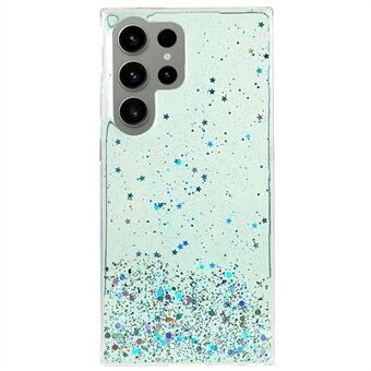 For Samsung Galaxy S23 Ultra Fall-proof Back Cover, Starry Sky Sparkle Epoxy Phone Case Soft TPU Protective Shell