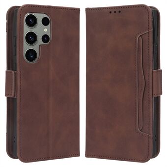 For Samsung Galaxy S23 Ultra Multiple Card Slots PU Leather Phone Cover Stand Wallet Flip Case