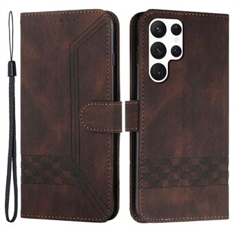 YX0010 Series for Samsung Galaxy S23 Ultra PU Leather Phone Case Wallet Stand Imprinted Pattern Flip Folio Cover