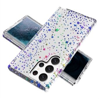 For Samsung Galaxy S23 Ultra GW18 Clear Laser Pattern Bling Phone Case Thickened PC + TPU Shockproof Cover