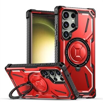 For Samsung Galaxy S23 Ultra Ring Holder Kickstand Phone Case PC+TPU Magnetic Phone Cover