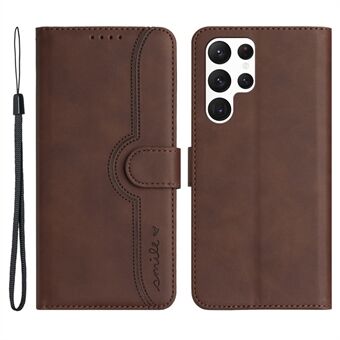 YX003 For Samsung Galaxy S23 Ultra PU Leather Cover Wallet Stand Imprinted Pattern Phone Case