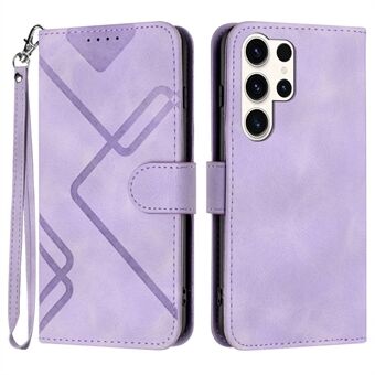 YX0040 For Samsung Galaxy S23 Ultra Phone Case Leather Wallet Stand Imprinted Cover