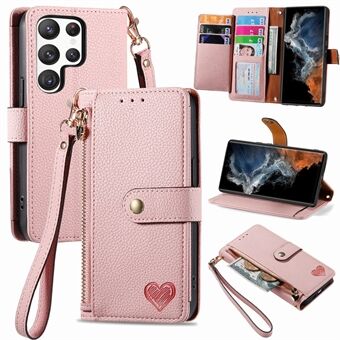 For Samsung Galaxy S23 Ultra RFID Blocking Phone Case Stand Wallet PU Leather Zipper Pocket Cover