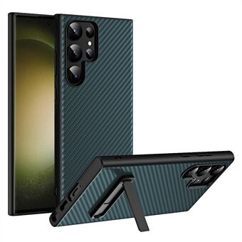 GKK For Samsung Galaxy S23 Ultra Kickstand Phone Case Carbon Fiber Hard PC+TPU Slim Back Cover