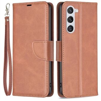 For Samsung Galaxy S23 BF Leather Series-4 Magnetic Clasp Anti-scratch Phone Case Foldable Stand Flip Leather Wallet Cover with Wrist Strap