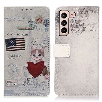 For Samsung Galaxy S23 PU Leather Phone Drop-proof Case Pattern Printing Flip Stand Wallet Cover