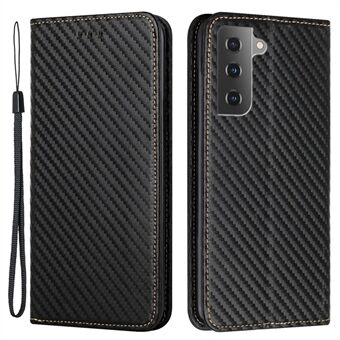 For Samsung Galaxy S23 Carbon Fiber Texture PU Leather Case Magnetic Auto-absorbed Wallet Stand Folio Flip Phone Cover