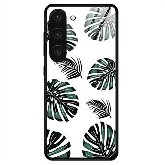 For Samsung Galaxy S23 TPU+PC+Tempered Glass Anti-Scratch Anti-drop Case Stylish Pattern Printing Cellphone Protective Cover