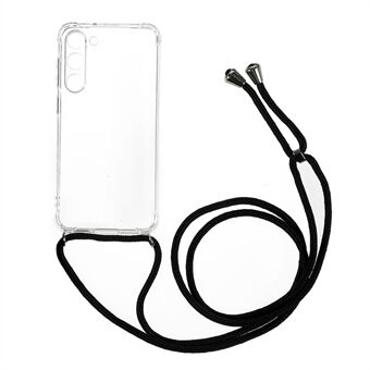 Transparent Phone Cover for Samsung Galaxy S23, Four Corner Anti-drop Soft TPU Anti-scratch Phone Back Case with Lanyard