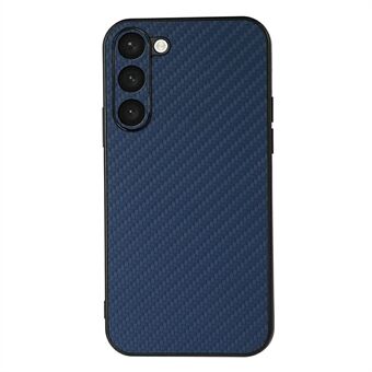 For Samsung Galaxy S23 Carbon Fiber Texture Phone Case Anti-scratch PU Leather Coated TPU Back Cover