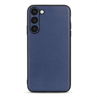 Anti-fall Phone Case For Samsung Galaxy S23 Textured Genuine Leather Coated TPU Protective Phone Cover