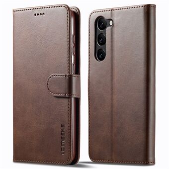 LC.IMEEKE For Samsung Galaxy S23 Anti-scratch Calf Texture Magnetic Clasp Phone Cover Wallet Stand PU Leather Protective Phone Case