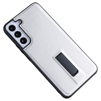 For Samsung Galaxy S23 PU Leather Coated TPU Phone Case Hidden PC Kickstand Back Protective Cover