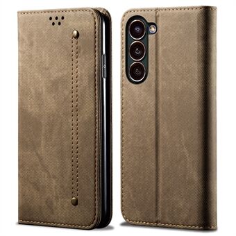 Drop-proof PU Leather Phone Case For Samsung Galaxy S23 Jeans Cloth Texture Protective Flip Wallet Cover Stand