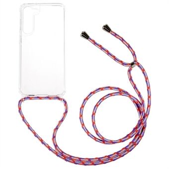 Clear Phone Case for Samsung Galaxy S23, Non-Slip TPU Bumper + Acrylic Back Phone Cover with Lanyard