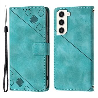 PT005 Skin-friendly Phone Case For Samsung Galaxy S23 , YB Imprinting Series-6 Leather Stand Wallet Protective Phone Cover