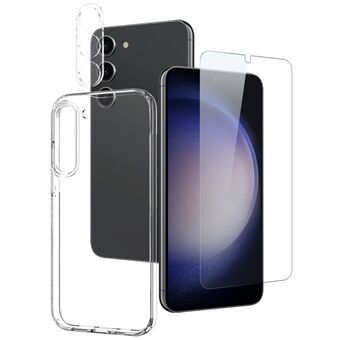 NORTHJO For Samsung Galaxy S23 TPU Phone Case+Tempered Glass Screen Protector+Camera Lens Film (Support Fingerprint Unlock)