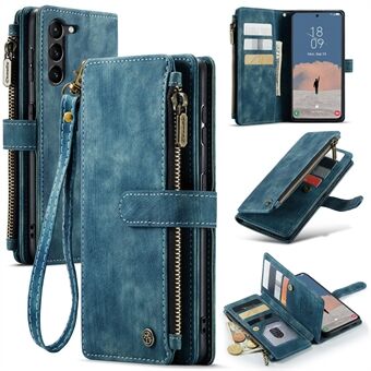 CASEME C30 Series for Samsung Galaxy S23 PU Leather Zipper Pocket Case Card Slots Stand Phone Cover