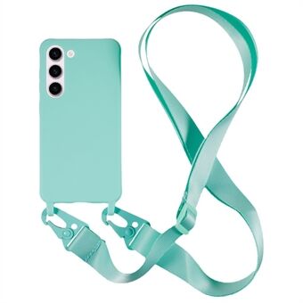 For Samsung Galaxy S23 Matte Soft TPU Case Anti-drop Phone Cover with Wide Lanyard