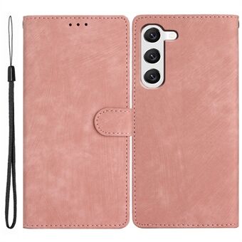 For Samsung Galaxy S23 Solid Color Leather Wallet Protective Cover Skin-touch Stand Phone Case