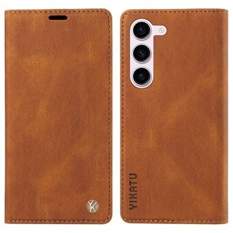 YIKATU YK-004 For Samsung Galaxy S23 Anti-scratch Leather Cover Stand Wallet Skin-touch Phone Case