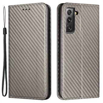 For Samsung Galaxy S23+ Carbon Fiber Texture PU Leather Stand Wallet Case Full Protection Auto Closing Magnetic Phone Cover